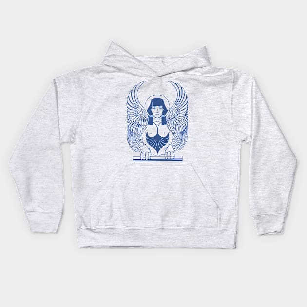 Lady Sphinx - blue Kids Hoodie by PharaohCloset